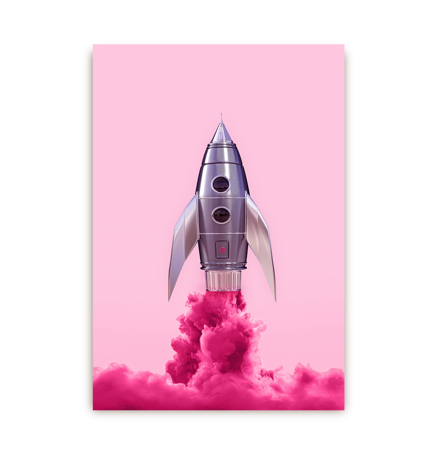 Pink Rocket Postcard - Lagom Design